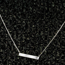 Load image into Gallery viewer, Bar Necklace with Engraving in 14K White Gold (18" Chain)
