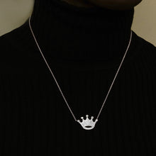 Load image into Gallery viewer, Crown Necklace in Sterling Silver (17 x 25 mm)