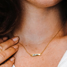 Load image into Gallery viewer, Peace Bar Necklace in Sterling Silver (20 x 5 mm)