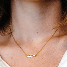 Load image into Gallery viewer, Hope Bar Necklace in Sterling Silver (20 x 5 mm)