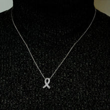 Load image into Gallery viewer, Awareness Ribbon Necklace in Sterling Silver (15 x 11 mm)