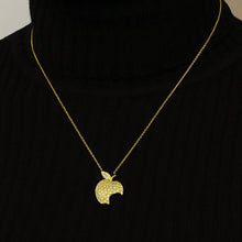 Load image into Gallery viewer, Big Apple with Bite Necklace in Sterling Silver (23 x 17 mm)