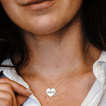 Load image into Gallery viewer, Peace Heart Necklace in Sterling Silver (15 x 15 mm)