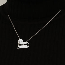 Load image into Gallery viewer, Heart & Kissing Faces Necklace in Sterling Silver (22 x 26 mm)