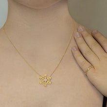 Load image into Gallery viewer, 6 Point Snowflake Necklace in Sterling Silver (24 x 24 mm)
