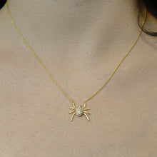 Load image into Gallery viewer, Spider Necklace in Sterling Silver (18 x 19 mm)