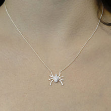 Load image into Gallery viewer, Spider Necklace in Sterling Silver (18 x 19 mm)
