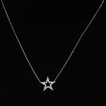 Load image into Gallery viewer, Open Star Necklace in Sterling Silver (16 x 17 mm)