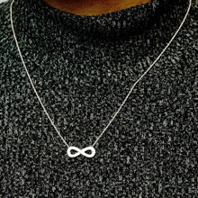 Load image into Gallery viewer, Infinity Necklace in Sterling Silver (19 x 8 mm)