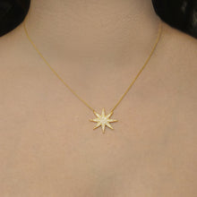 Load image into Gallery viewer, 8 Point Star Necklace in Sterling Silver (25 x 25 mm)
