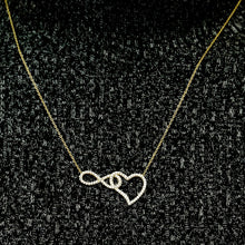 Load image into Gallery viewer, Infinity & Heart Necklace in Sterling Silver (32 x 16 mm)