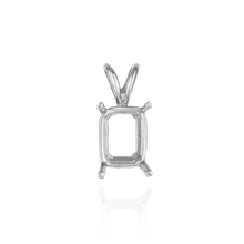 Load image into Gallery viewer, ITI NYC Emerald Shape Four Prong Double Wire Pendants in 14K Gold (4.00 x 3.00 mm - 30.00 x 20.00 mm)