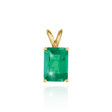 Load image into Gallery viewer, 14K Gold ITI NYC Emerald Shape Four Prong Double Wire Pendants in 14K Gold (4.00 x 3.00 mm - 30.00 x 20.00 mm)