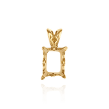 Load image into Gallery viewer, 14K Gold ITI NYC Emerald Shape Four Prong Filigree Pendants in 14K Gold (5.00 x 3.00 mm - 25.00 x 18.00 mm)