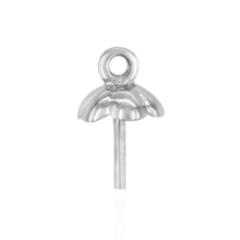 Load image into Gallery viewer, ITI NYC Pearl Cap Dangle Drops with Flower Design (5.00 mm Cup)