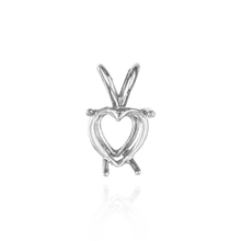 Load image into Gallery viewer, ITI NYC Heart Shape Four Prong Double Wire Pendants in 14K Gold (3.00 x 3.00 mm - 10.00 x 8.00 mm)