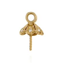 Load image into Gallery viewer, ITI NYC Pearl Cap Dangle Drops with Diamonds (7.00 mm Cup)