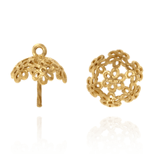 Load image into Gallery viewer, ITI NYC Pearl Cap Dangle Drops with Filigree and Peg (6.00 mm - 8.50 mm Cup)