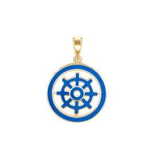 Load image into Gallery viewer, ITI NYC Dharma Wheel Pendant in 14K Gold