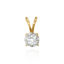 Load image into Gallery viewer, 14K Gold ITI NYC Round Four Prong Illusion Pendants in 14K Gold (1.00 mm - 4.00 mm)