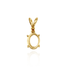 Load image into Gallery viewer, 14K Gold ITI NYC Oval Four Prong Double Wire Pendants With 1 Accent in 14K Gold (5.00 x 3.00 mm - 12.00 x 10.00 mm)