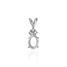 Load image into Gallery viewer, ITI NYC Oval Four Prong Double Wire Pendants With 3 Accents in 14K Gold (4.00 x 3.00 mm - 12.00 x 10.00 mm)