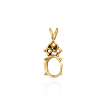 Load image into Gallery viewer, 14K Gold ITI NYC Oval Four Prong Double Wire Heavy Pendants With 3 Accents in 14K Gold (4.50 x 3.50 mm - 22.00 x 17.00 mm)
