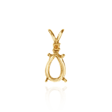 Load image into Gallery viewer, 14K Gold ITI NYC Pear Shape Four Prong Double Wire Pendants With 1 Accent in 14K Gold (5.00 x 3.00 mm - 10.00 x 7.00 mm)