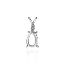 Load image into Gallery viewer, ITI NYC Pear Shape Four Prong Double Wire Pendants With 1 Accent in 14K Gold (5.00 x 3.00 mm - 10.00 x 7.00 mm)