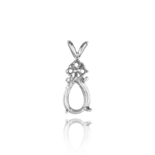 Load image into Gallery viewer, ITI NYC Pear Shape Four Prong Double Wire Pendants With 3 Accents in 14K Gold (6.00 x 4.00 mm - 16.00 x 12.00 mm)