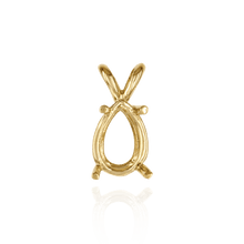 Load image into Gallery viewer, 14K Gold ITI NYC Pear Shape Four Prong Double Wire Pendants in 14K Gold (4.50 x 2.75 mm - 24.00 x 16.00 mm)