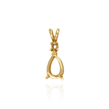 Load image into Gallery viewer, 14K Gold ITI NYC Pear Shape V-End Heavy Double Wire Pendants With 1 Accent in 14K Gold (4.25 x 2.50 mm - 21.50 x 14.00 mm)