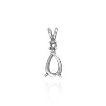 Load image into Gallery viewer, ITI NYC Pear Shape V-End Heavy Double Wire Pendants With 1 Accent in 14K Gold (4.25 x 2.50 mm - 21.50 x 14.00 mm)