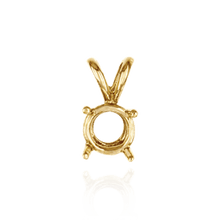 Load image into Gallery viewer, 14K Gold, 18K Gold, Platinum ITI NYC Round Four Prong Double Wire Pendants in 14K Gold (3.00 mm - 9.75 mm)