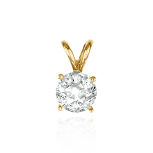 Load image into Gallery viewer, 14K Gold, 18K Gold, Platinum ITI NYC Round Four Prong Double Wire Pendants in 14K Gold (3.00 mm - 9.75 mm)