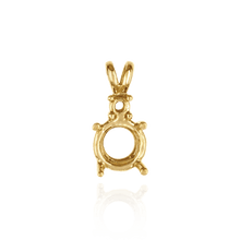 Load image into Gallery viewer, 14K Gold ITI NYC Round Four Prong Double Wire Heavy Pendants With 1 Accent in 14K Gold (3.40 mm - 10.00 mm)