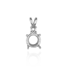 Load image into Gallery viewer, ITI NYC Round Four Prong Double Wire Heavy Pendants With 1 Accent in 14K Gold (3.40 mm - 10.00 mm)