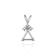 Load image into Gallery viewer, ITI NYC Triangle Shape V-End Pendants With 3 Accents in 14K Gold (3.00 mm - 9.00 mm)