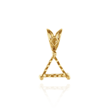 Load image into Gallery viewer, 14K Gold ITI NYC Triangle Shape Three Prong Filigree Pendants in 14K Gold (3.00 mm - 9.50 mm)