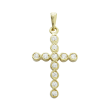Load image into Gallery viewer, ITI NYC Bezel Set Cross Pendant with Diamonds in 14K Gold
