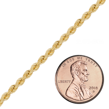 Load image into Gallery viewer, Bulk / Spooled Handmade Solid Rope Chain in 14K Yellow Gold (2.20 mm - 6.30 mm)