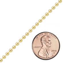 Load image into Gallery viewer, Bulk / Spooled Round Bead Chain in 14K & 18K Yellow Gold (1.00 mm - 4.00 mm)