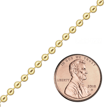 Load image into Gallery viewer, Bulk / Spooled Round Bead Chain in 14K & 18K Yellow Gold (1.00 mm - 4.00 mm)