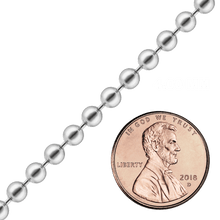 Load image into Gallery viewer, Bulk / Spooled Round Bead Chain in Sterling Silver (1.00 mm - 5.00 mm)
