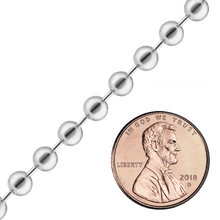Load image into Gallery viewer, Bulk / Spooled Round Bead Chain in Sterling Silver (1.00 mm - 5.00 mm)