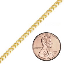 Load image into Gallery viewer, Bulk / Spooled Franco Foxtail Chain in 14K Yellow Gold (1.25 mm - 3.20 mm)