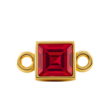 Load image into Gallery viewer, Diamond or Gemstone Square Bezel Bezel/Necklace Charm in 14K Yellow Gold