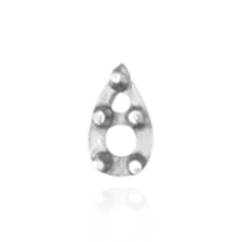 Load image into Gallery viewer, Pear Shape Illusion Settings for Two Round Stones (1 x 1.30 mm - 1 x 2.25 mm)