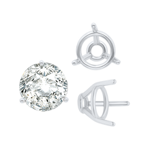 Load image into Gallery viewer, ITI NYC Three Prong Round Tapered Base Wire Basket Settings in Sterling Silver (4.00 mm - 9.25 mm)