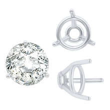 Load image into Gallery viewer, ITI NYC Three Prong Round Tapered Base Wire Basket Settings in Sterling Silver (4.00 mm - 9.25 mm)